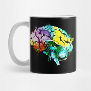 Color human brain watercolor mental health matters Mug